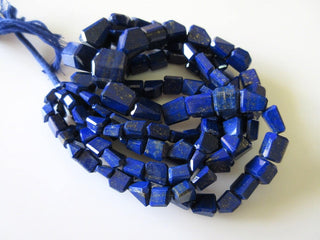 AAA Lapis Lazuli Step Cut Tumble Beads, Natural Lapis Lazuli Faceted Nugget Beads, 8mm To 15mm Beads, 18 Inch/9 Inch Strand, GDS723