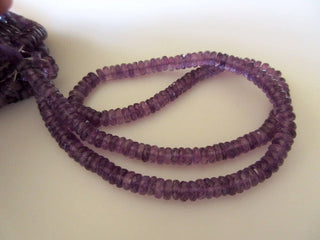 African Amethyst Faceted Tyre Rondelle Beads, 5mm Natural Amethyst Beads, 16 Inch Strand, Gds729
