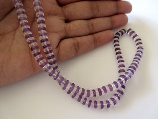 Crystal Quartz Pink Amethyst Faceted Tyre Rondelle Beads, 5.5mm To 6mm Natural Amethyst Beads, 16 Inch Strand, Gds730