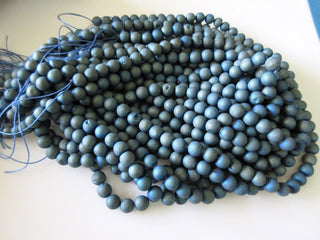 Turquoise Blue Sparkly Matte Natural Agate Druzy Beads, Color Treated Druzy Beads, 8mm Beads, 15 Inch Strand, GDS734