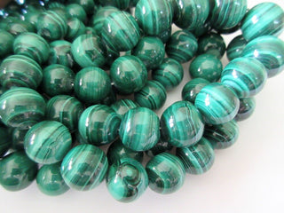 10mm To 14mm Finest Quality Malachite Round Beads, Natural Malachite Beads, Wholesale Malachite Gemstones, 17 Inch Strand, GDS745