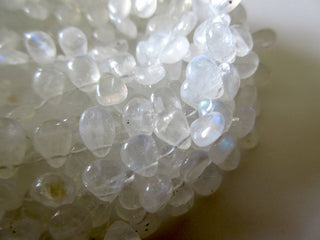 All One Size Natural Rainbow Moonstone Smooth Pear Briolette Beads, 7 Inches Of 5x8mm Moonstone Beads, GDS749