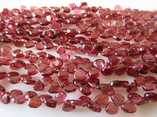 Natural Smooth Garnet Heart Shaped Briolette Beads, 10 Inches Of 5mm To 7mm AAA Garnet Beads, Gds761