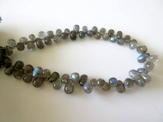 Natural Smooth Labradorite Tear Drop Briolette Beads, 9 Inches Of Tiny Uniform Sized Calibrated 4x6mm Labradorite Beads, GDS767