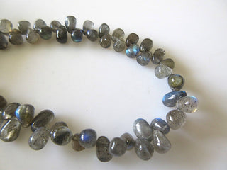 Natural Smooth Labradorite Tear Drop Briolette Beads, 9 Inches Of Tiny Uniform Sized Calibrated 4x6mm Labradorite Beads, GDS767