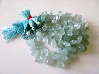 Natural Aquamarine Smooth Pear Briolette Beads, 8 Inches Of Huge Rare 14mm To 17mm Aquamarine Beads, GDS771