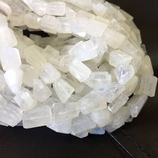 Natural Rainbow Moonstone Faceted Tumble Beads, Step Cut Moonstone Beads, 6mm To 10mm Beads, 10 Inch Strand, GDS780