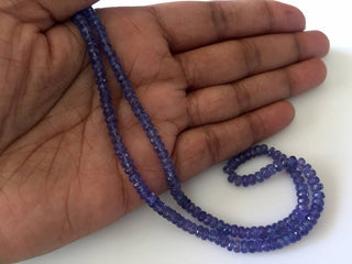 3.5mm To 4.5mm Natural Tanzanite Faceted Rondelle Beads, Rare Color Quality Tanzanite Beads, 16 Inch Strand, GDS810