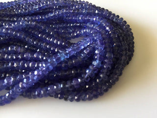 3.5mm To 4.5mm Natural Tanzanite Faceted Rondelle Beads, Rare Color Quality Tanzanite Beads, 16 Inch Strand, GDS810