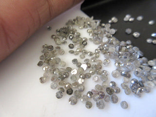 6 Pieces 3mm Salt And Pepper Rose Cut Diamond Loose Cabochon, Natural Grey Black Faceted Diamond Rose Cut, DDS408/4