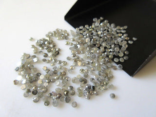 10 Pieces 2mm Salt And Pepper Rose Cut Diamond Loose Cabochon, Natural Grey Black Faceted Diamond Rose Cut, DDS408/5