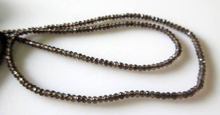 2mm Natural Smoky Quartz Faceted Round Rondelles Beads, Excellent Uniform Cut, 13 Inch Strand, GDS497