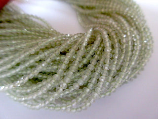 2mm Natural Prehnite Faceted Round Rondelles Beads, Excellent Uniform Cut, 13 Inch Strand, GDS505