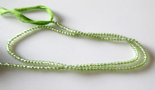 2mm Natural Peridot Faceted Round Rondelles Beads, Excellent Uniform Cut, 13 Inch Strand, GDS506