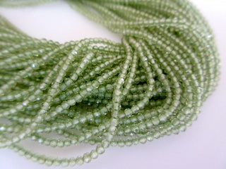 2mm Natural Peridot Faceted Round Rondelles Beads, Excellent Uniform Cut, 13 Inch Strand, GDS506