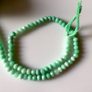 5mm Faceted Chrysoprase Shaded Round Rondelles Beads, Excellent Quality Uniform Cut, 13 Inch Strand, GDS539