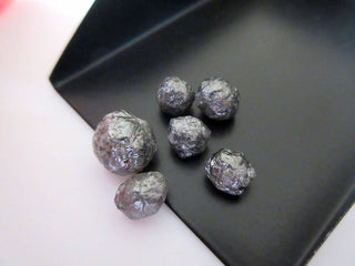 1 Piece 8mm Rough Uncut Round Shaped Black Grey Natural Raw Diamond, Conflict Free Loose Diamond For Jewelry, DDS448/1
