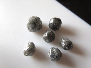 1 Piece 8mm Rough Uncut Round Shaped Black Grey Natural Raw Diamond, Conflict Free Loose Diamond For Jewelry, DDS448/1