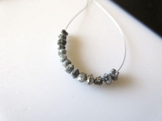 1 Carat Tiny 1mm To 2mm Raw Rough Grey Diamond Drilled Round Rondelle Beads, Natural Uncut Loose Diamond, DDS456/2