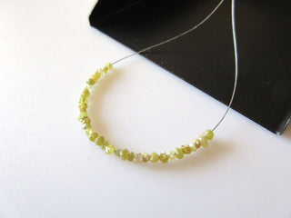 1 Carat Tiny 1mm To 2mm Raw Rough Yellow Diamond Drilled Round Rondelle Beads, Natural Uncut Loose Diamond, DDS456/3