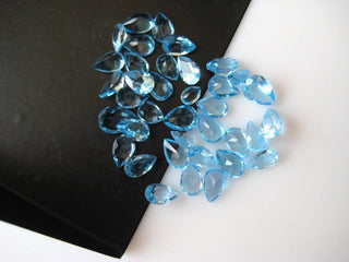 10 Pieces 6x4mm Natural Swiss Blue Topaz Pear Shaped Faceted Loose Gemstones BB315