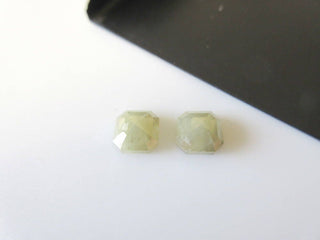 2 Pieces 2.98CTW Fancy Emerald Cut Asscher Cut Very Light Yellow White Rose Cut Diamond Loose, Matched Pair, DDS462/4