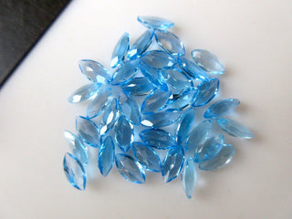 10 Pieces 7x4mm Natural Swiss Blue Topaz Faceted Marquise Shaped Loose Gemstones BB351