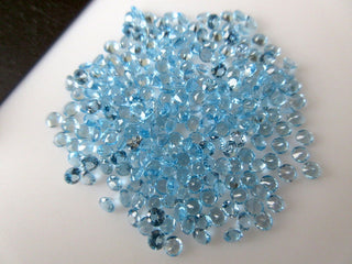 20 Pieces 3mm Natural Swiss Blue Topaz Round Shaped Faceted Loose Gemstones BB353