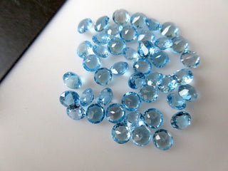 10 Pieces 4.5mm Natural Swiss Blue Topaz Round Shaped Faceted Loose Gemstones BB358