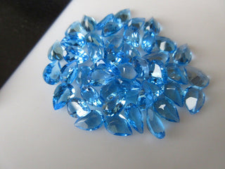 5 Pieces 9x6mm Natural Swiss Blue Topaz Faceted Pear Shaped Loose Gemstones BB346