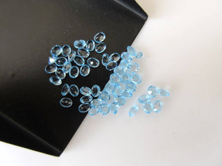 20 Pieces Wholesale 4x3mm Natural Swiss Blue Topaz Oval Shaped Faceted Loose Gemstones BB361