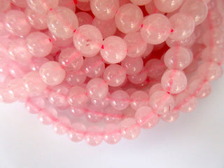 Rose Quartz Large Hole Gemstone beads, 8mm Rose Quartz Smooth Round Beads, Drill Size 1mm, 15 Inch Strand, GDS548