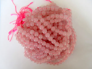 Rose Quartz Large Hole Gemstone beads, 8mm Rose Quartz Smooth Round Beads, Drill Size 1mm, 15 Inch Strand, GDS548