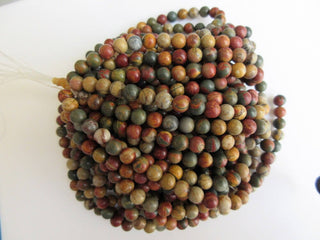 Multi Agate Large Hole Gemstone beads, 8mm Multi Agate Smooth Round Beads, Drill Size 1mm, 15 Inch Strand, GDS557