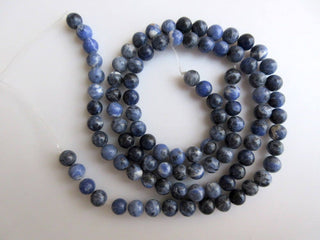 Sodalite Large Hole Gemstone beads, 8mm Sodalite Smooth Round Beads, Drill Size 1mm, 15 Inch Strand, GDS570
