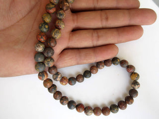 Multi Agate Large Hole Gemstone beads, 8mm Multi Agate Smooth Round Beads, Drill Size 1mm, 15 Inch Strand, GDS573