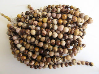 Jasper Large Hole Gemstone beads, 8mm Jasper Smooth Round Mala Beads, Drill Size 1mm, 15 Inch Strand, GDS586