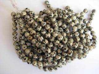 Dalmatian Jasper  Large Hole Gemstone beads, 8mm Dalmatian Jasper Smooth Round Mala Beads, Drill Size 1mm, 15 Inch Strand, GDS596