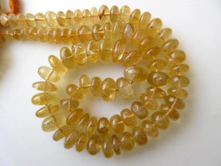 Huge NAtural Citrine Smooth Rondelle Beads, Smooth Citrine Beads, 7-13mm Each, 18 Inch Strand, GDS605