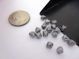 1 Piece 6mm  Natural Diamond Crystal, Raw Rough Diamond, Uncut Loose Natural Black Grey Diamond, 6mm Approx, D32