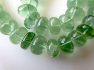 Huge Fluorite Rondelle Beads, Smooth Green Fluorite Beads, 6-12mm Each, 17 Inch Strand, GDS608