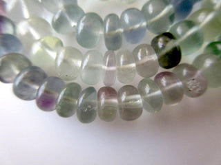 Multi Fluorite Smooth Rondelle Beads, Smooth Green Fluorite Purple Fluorite Loose Beads, 6.5-7mm Beads, 17 Inch Strand, GDS609