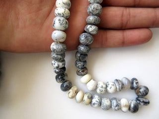 9mm Dendrite Opal Rondelle Beads, Smooth Dendrite Opal Beads, 9mm Each, 17 Inch Strand, GDS614