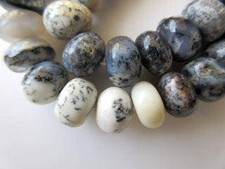 10mm Dendrite Opal Rondelle Beads, Smooth Dendrite Opal Beads, 17 Inch Strand, GDS616