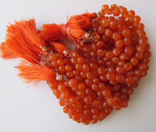 Natural Carnelian Faceted Onion Briolette Beads, Onion Shaped Carnelian Faceted Beads, 8mm Each, 8 Inch Strand, GDS621