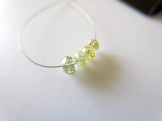 4 Pieces 3.5mm To 4.5mm Rare Clear Yellow Diamond Faceted Rondelle Beads, Bright Yellow diamond Beads, Dds481/13