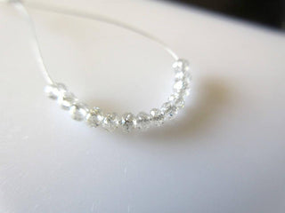 10 Beads 2mm Rare Natural Clear White Diamond Faceted Rondelle Beads, Clear White diamond Beads, Dds481/16