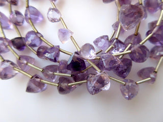 Amethyst Faceted Trillion Shaped Briolettes Beads, Trillion Shaped Amethyst Faceted Beads, 6-10mm Each, 8 Inch Strand, GDS626