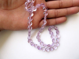 10mm Pink Amethyst Round Concave Cut Beads, Concave Cut Faceted Round Pink Amethyst Beads, 18 Inch Strand, GDS639