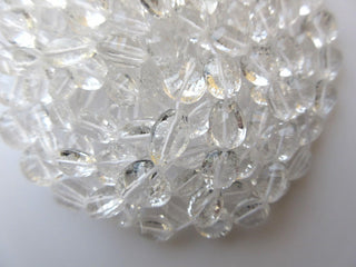 Quartz Crystal Faceted Concave Cut Oval Beads, Faceted Concave Cut Oval Shaped Quartz Crystal Beads, 10mm Each, 15 Inch Strand, GDS645